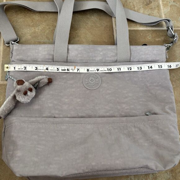 Kipling Tiffani Tote Slate Grey Crossbody Shoulder Bag Travel Commuter - Picture 6 of 10